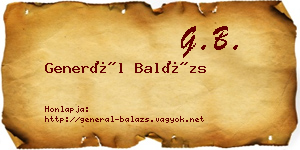 Generál Balázs névjegykártya