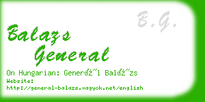 balazs general business card